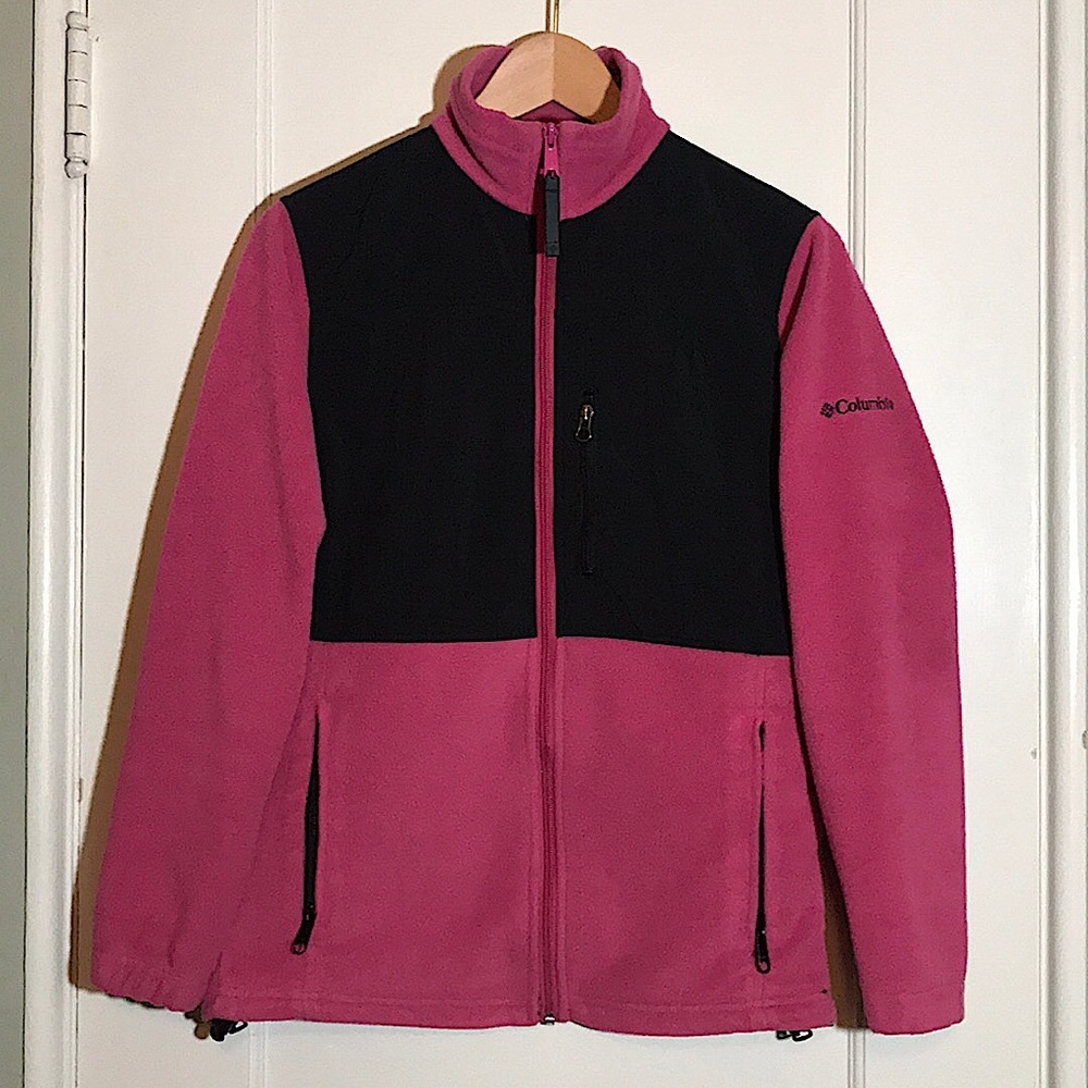 COLUMBIA pink fleece zip up jacket